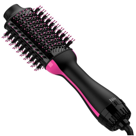 Brand New - REVLON One-Step Hair Dryer Volumizer Hot Air Brush, Black & Pink - Picture 1 of 4